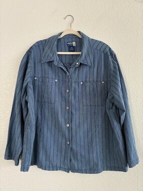 Venezia Jeans Blue Striped Button-Up Shirt